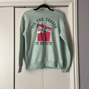Star Wars Baby Yoda Sweatshirt 'Tis The Season To‎ Be Cute Graphic SM